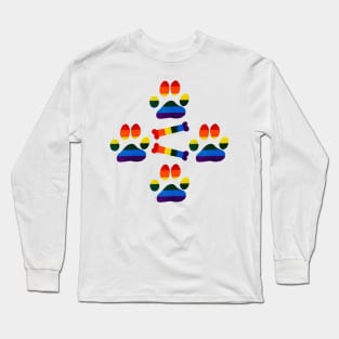 Rainbow Paws and Bones Long Sleeve T-Shirt